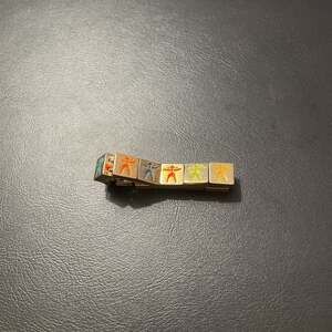 Vintage Stretch Bracelet with Colorful Human Figure Charms